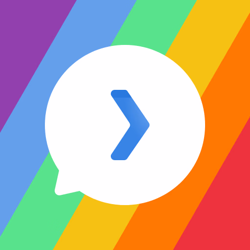 An icon that looks like a chat bubble popping out of a pride flag.